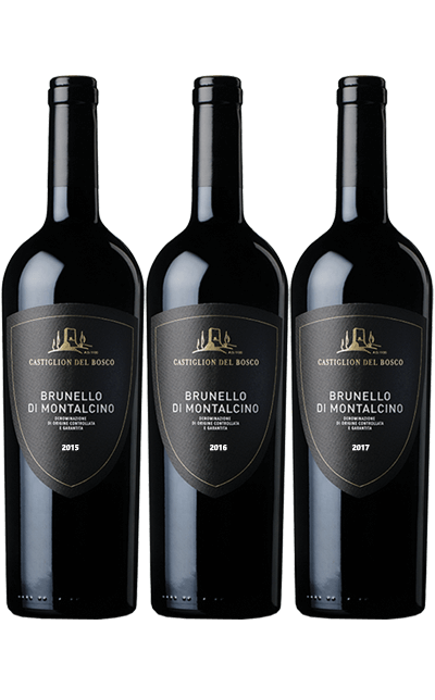 Caixa Vertical Brunello Castiglion del Bosco Safras 2015,2016 e 2017