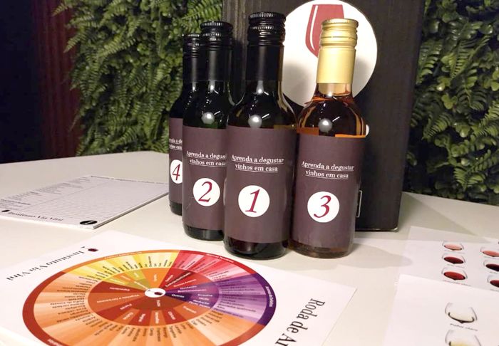 Roda de aromas e fichas de degustação do Kit Via Vini